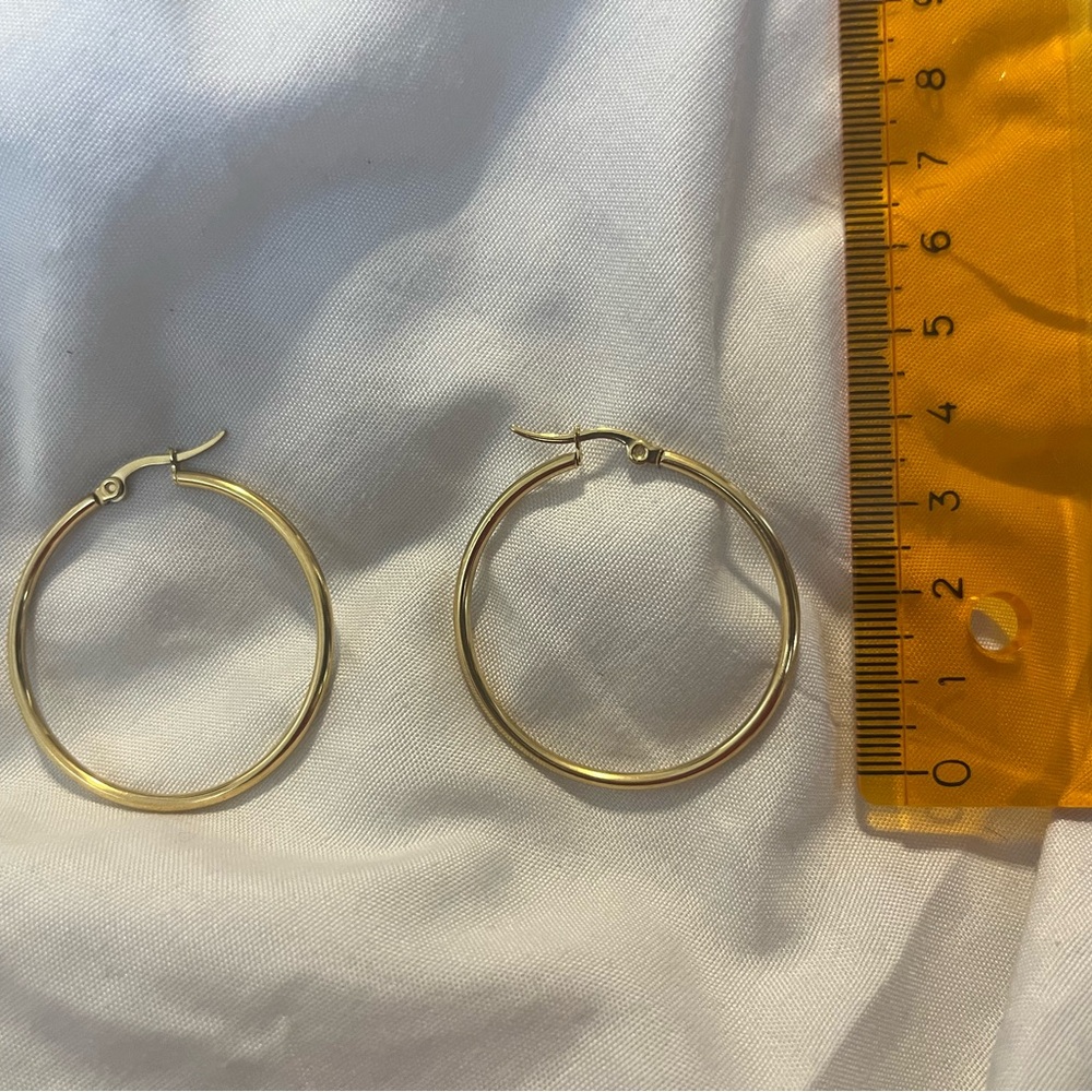 Elegant Golden stainless steel Hoop Earrings